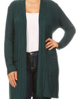 Plus Size Knee Length Duster Cardigan