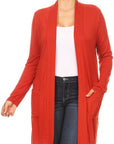 Plus Size Knee Length Duster Cardigan