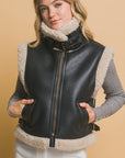 Love Tree Sherpa Zip Up Vest with Pockets