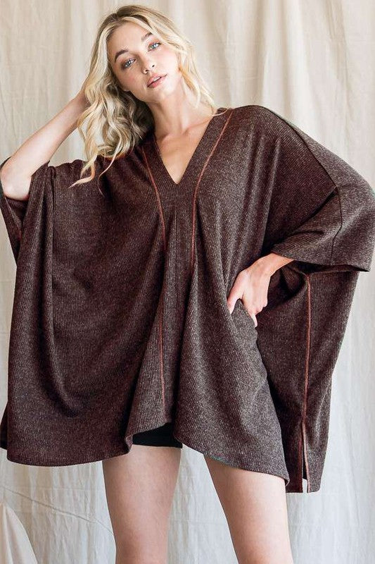 Jade By Jane V-Neck Poncho Top