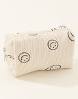 Zenana Smiley Face Corduroy Cosmetic Pouch