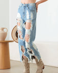 Litz La Frayed Cut Distressed Jeans