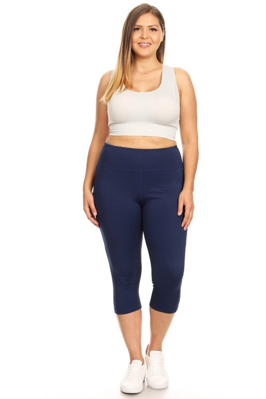 Yelete High Waist Tech Pocket Workout Capri Leggings
