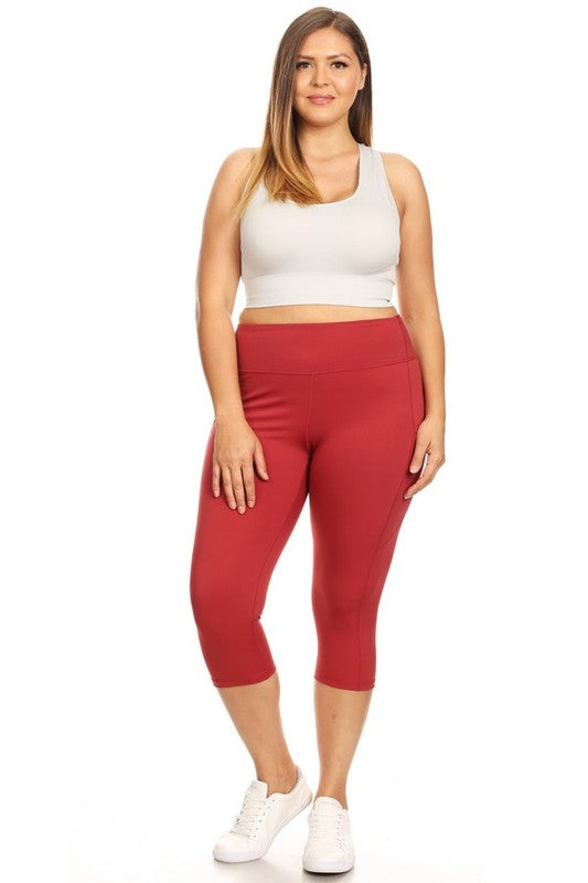 Yelete High Waist Tech Pocket Workout Capri Leggings
