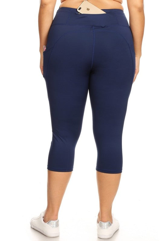 Yelete High Waist Tech Pocket Workout Capri Leggings