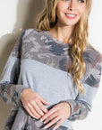 e Luna Floral Mixed Terry Tunic