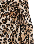 Lilou Satin Leopard Tie Skirt