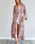 Davi & Dani Printed Long Sleeve Loose Kimono - Online Only