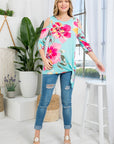 e Luna Allover Floral Cold Shoulder Top