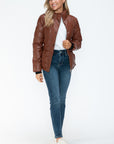 YMI Pocketed Zip Up Turtleneck Puffer Jacket