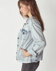 RISEN Distressed Button Up Jacket