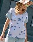 e Luna PLUS Star Print Striped Jersey Top