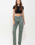 VERVET by Flying Monkey Mid Rise Straight Jeans with Cargo Pocket Detail