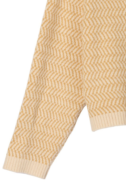 Lilou Herringbone Crew Neck Sweater