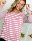 e Luna Striped Long Sleeve Top