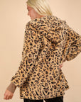 VERY J Fuzzy Leopard Long Sleeve Hooded Jacket