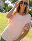 Solid Dizzy Floral Mixed Top - Online Only - My Pampered Life Seattle