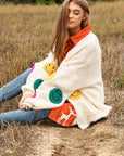 Davi & Dani The Fuzzy Smile Long Bell Sleeve Knit Cardigan