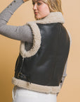 Love Tree Sherpa Zip Up Vest with Pockets