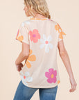 BOMBOM Floral Short Sleeve T-Shirt