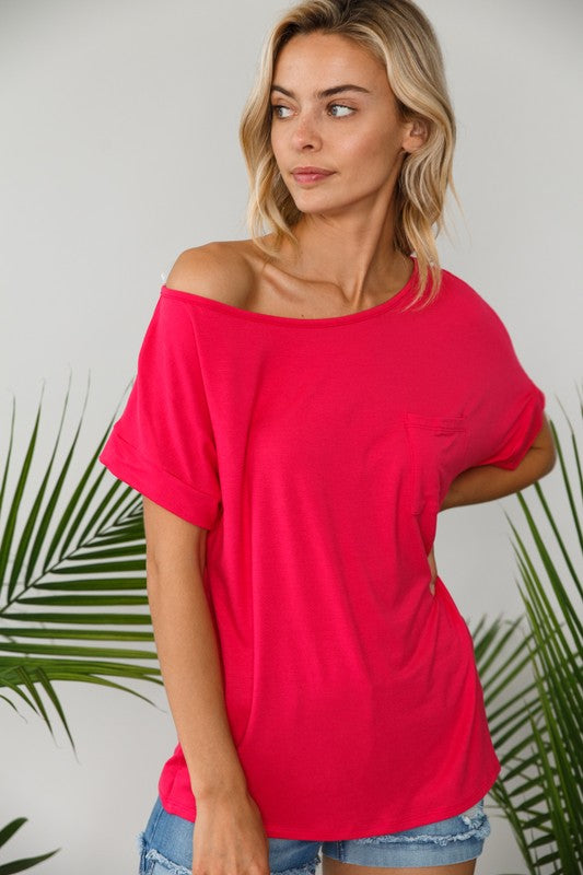 e Luna PLUS Solid One Shoulder Top