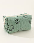 Zenana Smiley Face Corduroy Cosmetic Pouch