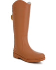 Indiana Charm Detail Calf Boots