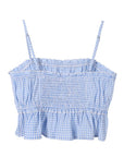 Lilou Blue Gingham Tank Top