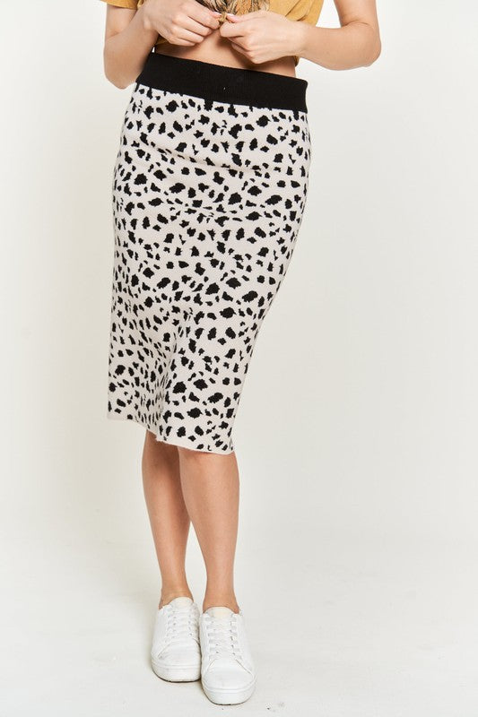 PLUS Jade By Jane Animal Print Sweater Skirt