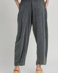 Umgee Elastic Waist Baggy Fit Pants with Pockets