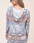 e Luna Terry Tie Dye Long Hoodie PLUS Top