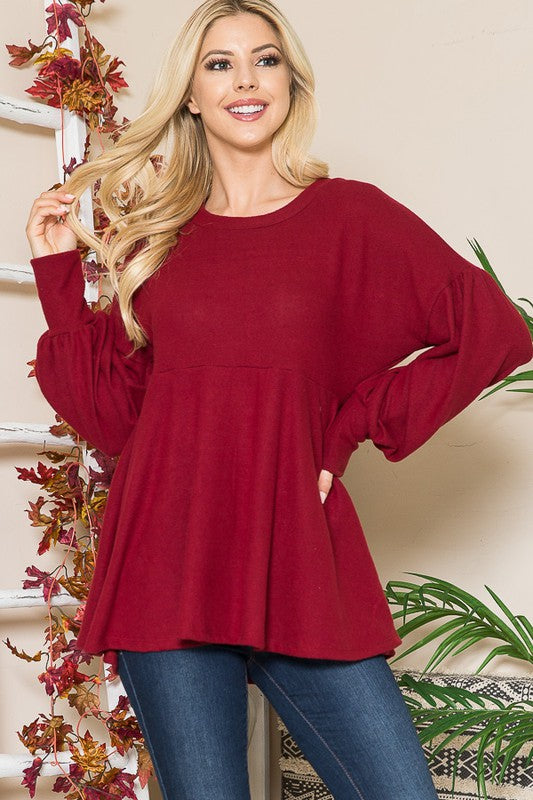 Soft Knit Babydoll Tunic