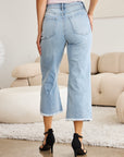 Sz 18W RFM Tummy Control High Waist Raw Hem Distressed Jeans