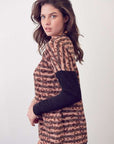 Jade by Jane Striped Animal Print Long Sleeve PLUS