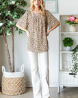 Heimish Full Size Animal Print Flutter Sleeve Blouse