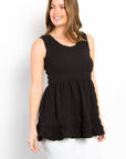 Be Stage Ruffled Sleeveless Babydoll Top