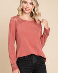 Super Lady Full Size Lace Detail Round Neck T-Shirt