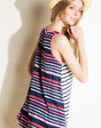 e Luna Mixed Stripe Pocket Tank Top