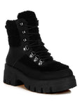 Wellerman Faux Fur Detail Chunky Hiker Boots