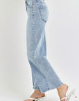 RISEN Full Size Tummy Control High Rise Crop Wide Leg Jeans