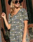 e Luna PLUS Camo Star Print Tunic