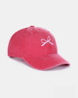 Zenana Bow Embroidered Washed Cotton Caps