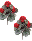 Geranium Floral Bush (Set of 2); Red