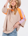 SAGE + FIG Color Block Curved Hem T-Shirt