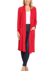 Solid Duster Cardigan Loose Fit