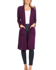 Solid Duster Cardigan Loose Fit