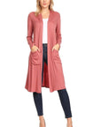 Solid Duster Cardigan Loose Fit