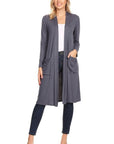 Solid Duster Cardigan Loose Fit