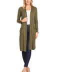 Solid Duster Cardigan Loose Fit