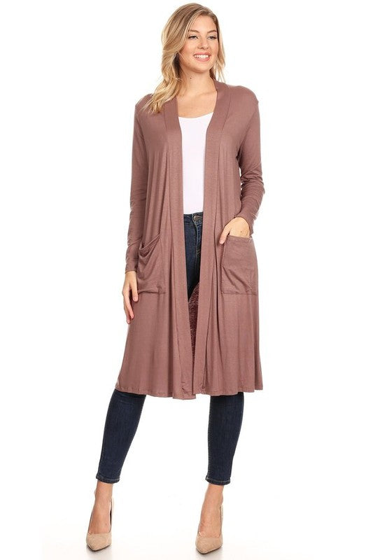 Solid Duster Cardigan Loose Fit